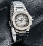 RRR Factory Patek Philippe Nautilus Cal.E 23-250SC Movement 32mm Smoke Grey Gradient Face WG Bezel Women Watch